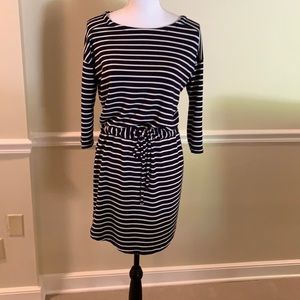Loft Outlet lounge Dress navy & white drawstring